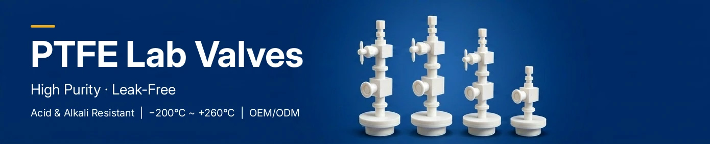 PTFE Lab Valves — High Purity, Leak-Free, Acid & Alkali Resistant, -200°C ~ +260°C, OEM/ODM